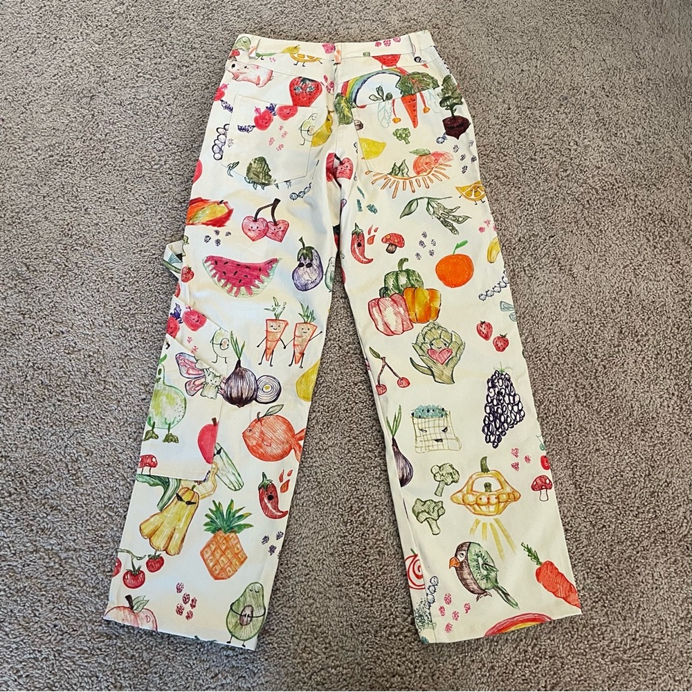 Collina Strada Chason Pant in Chef’s Kiss Vegetable Print Size XS NWT - Picture 8 of 15
